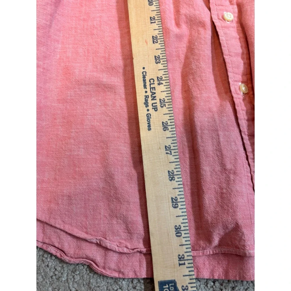 Polo Ralph Lauren Mens XL Classic Fit Cotton Linen Look Shirt Coral Pink